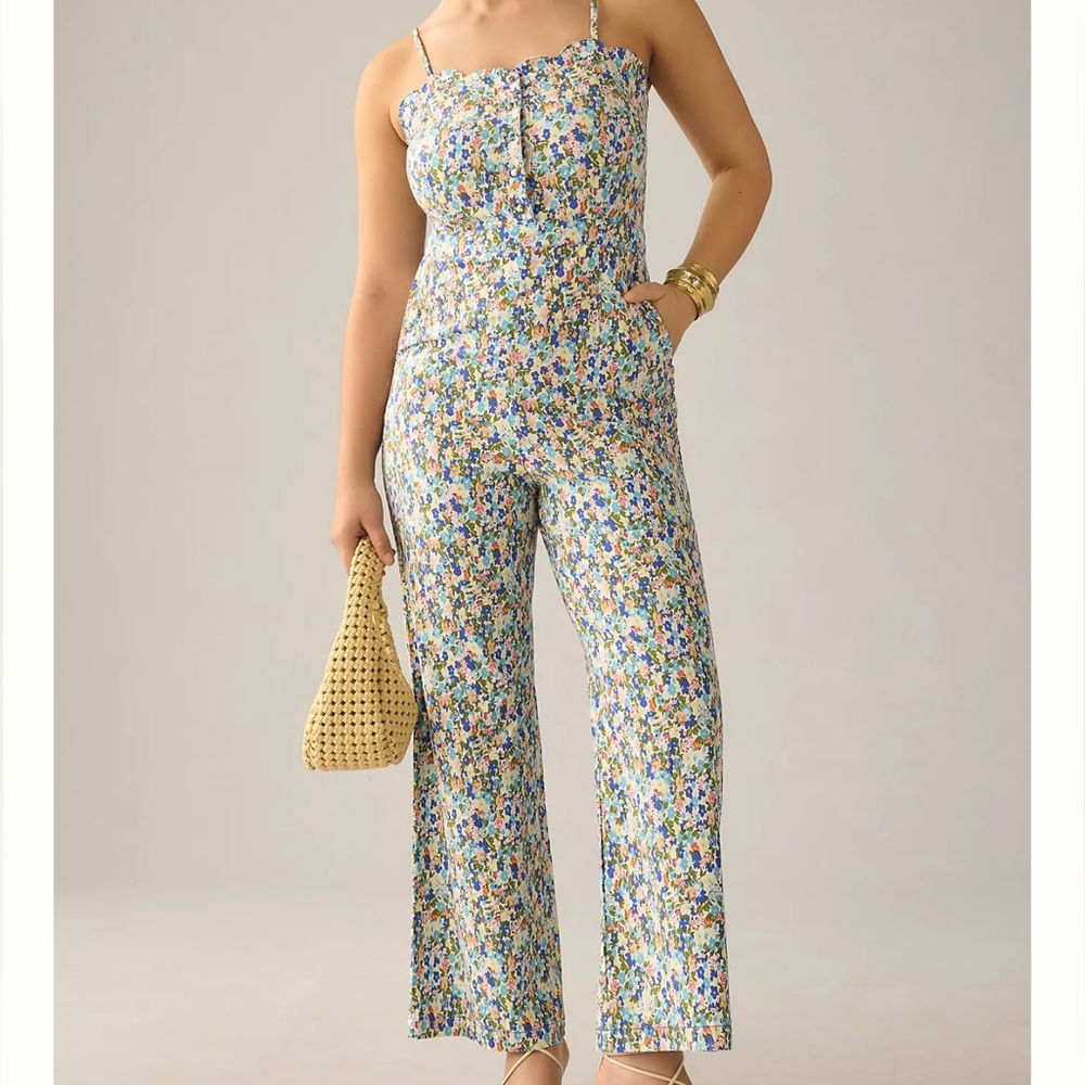 Anthropologie Floral Jumpsuit